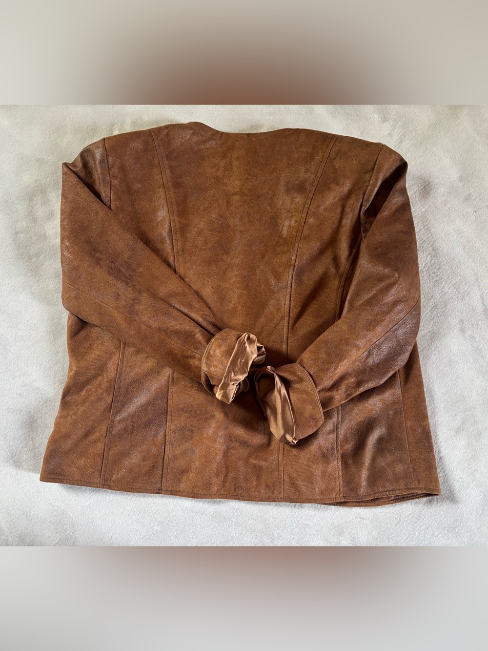 Reba Brown Faux Leather Jacket Western Embroidered Studded Boho L - Picture 9 of 14